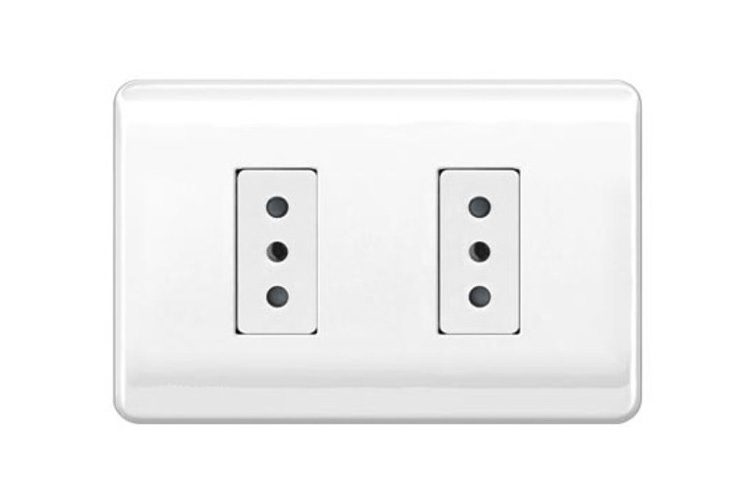 enchuf doble 2+t embutido