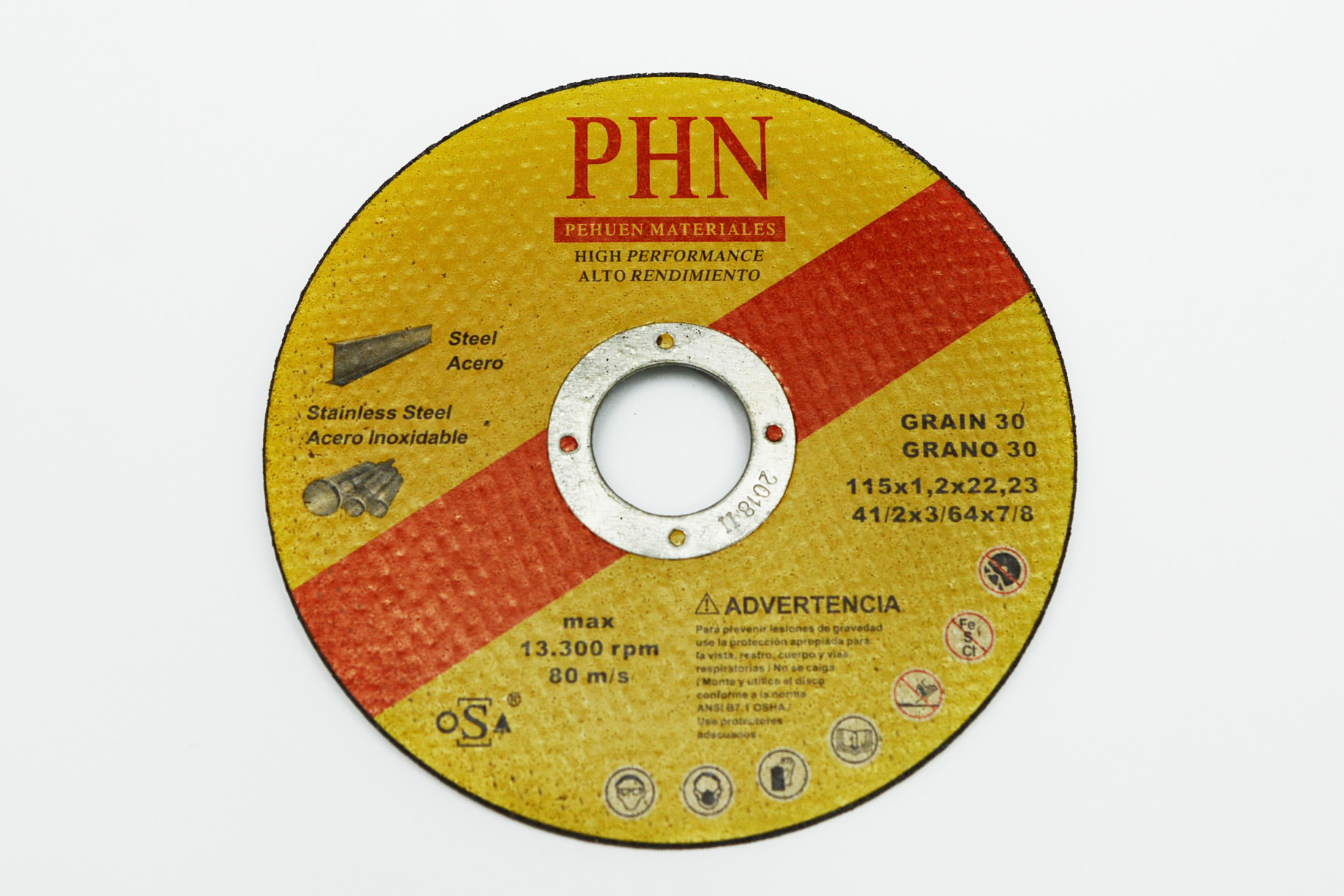 disco 4,5 x 1 inox  ( x25/10% desc