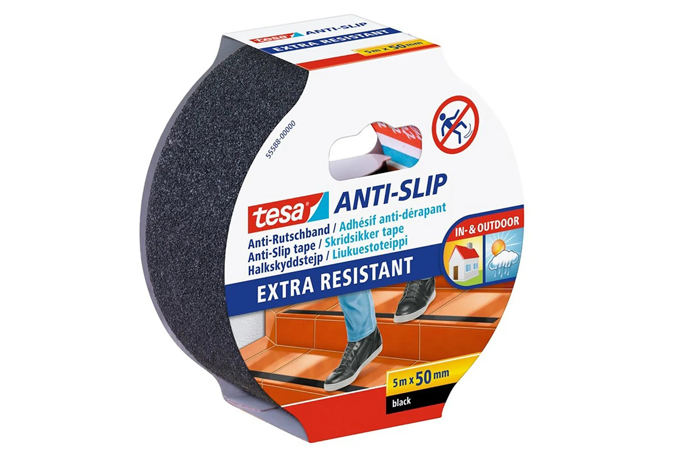 cinta antideslizante negra 48mmx 15mtx2"