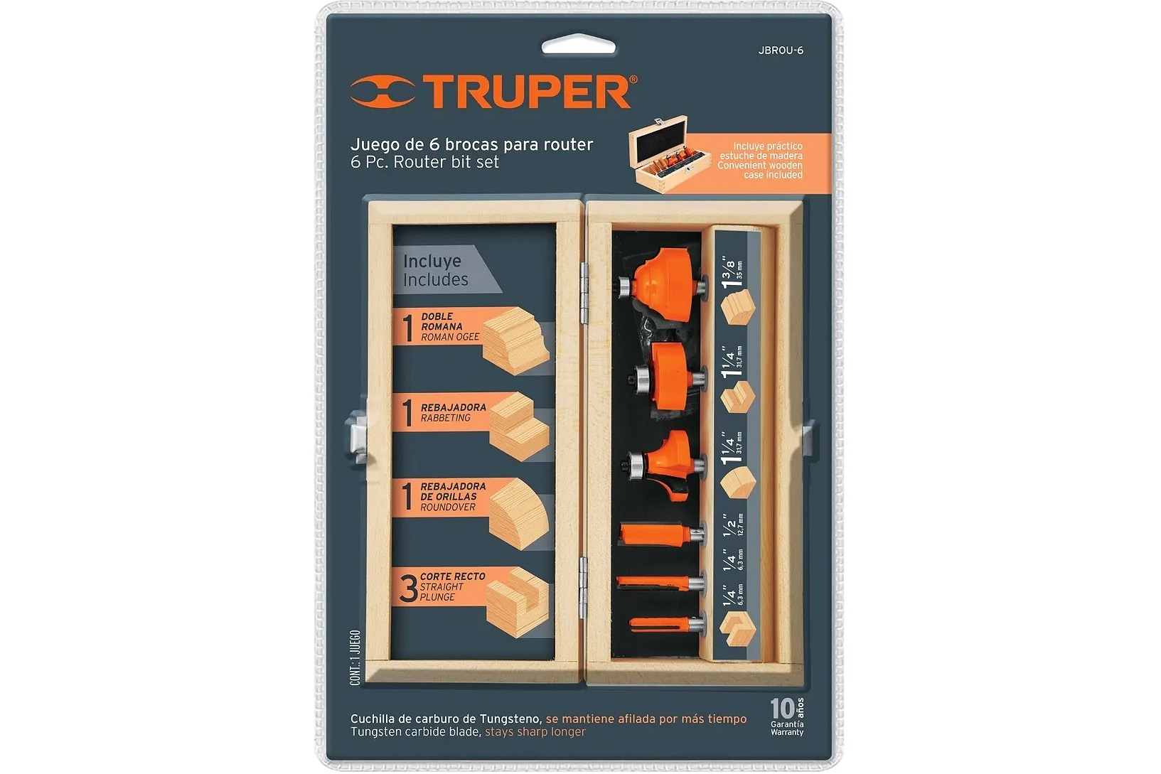 juego de 6 brocas para router